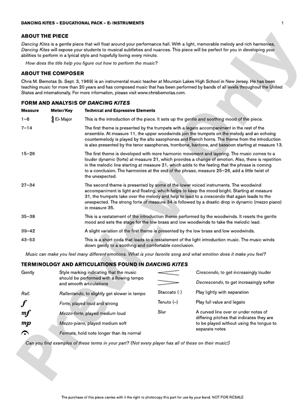 Dancing Kites Eb Educational Pack Eb Educational Pack Part Digital