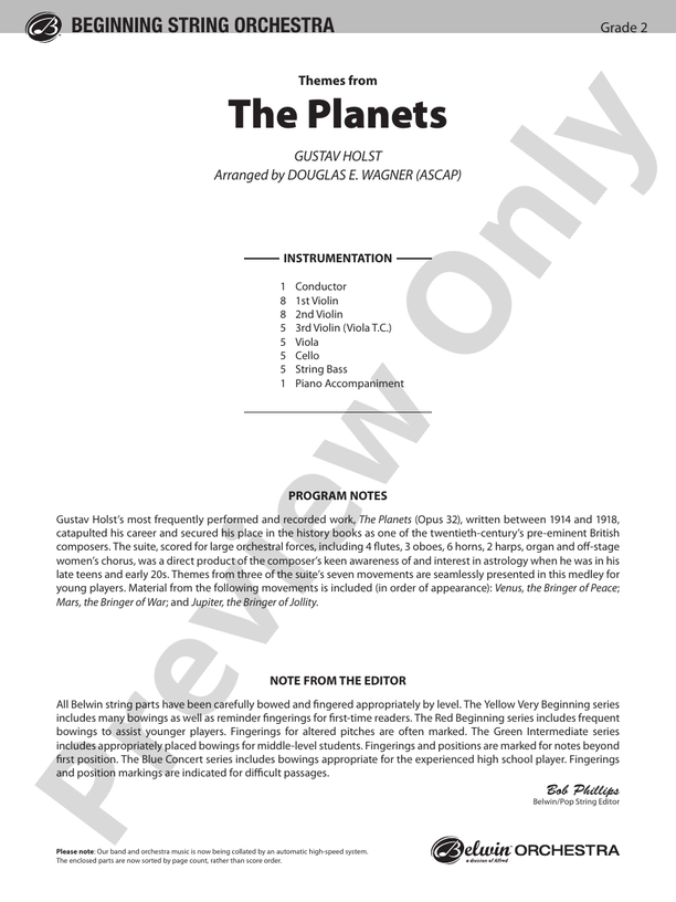 The Planets, Themes from