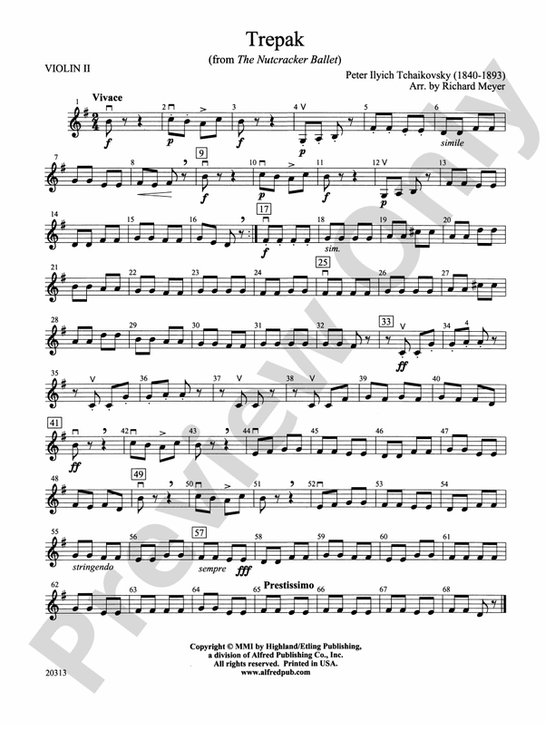 Trepak from The Nutcracker Ballet 2nd Violin 2nd Violin Part