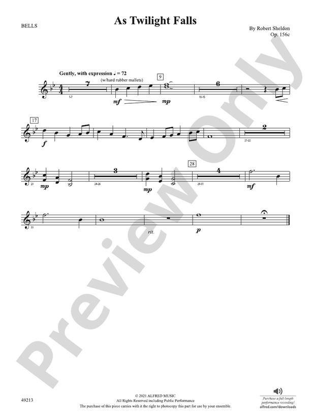 As Twilight Falls Mallets Mallets Part Digital Sheet Music Download