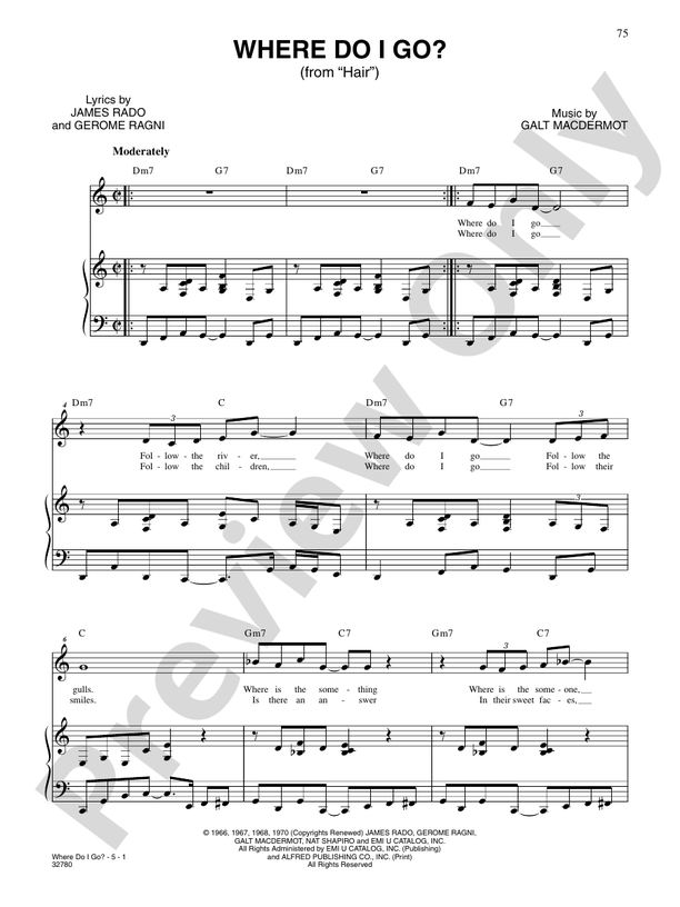 Where Do I Go From Hair Voice Galt MacDermot Digital Sheet where-do-i-go-from-hair-voice-galt-macdermot-digital-sheet