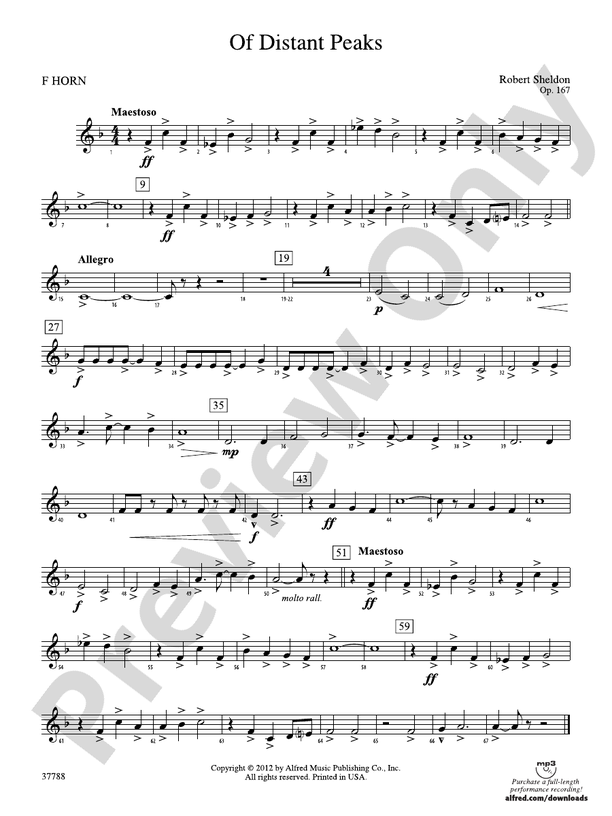 Of Distant Peaks: 1st F Horn