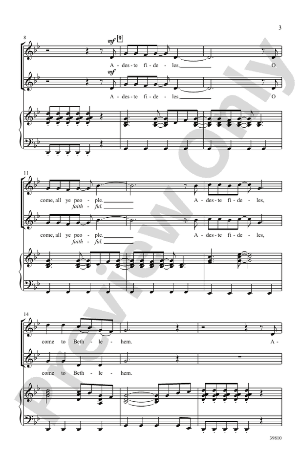Adeste Fideles 2Part Choral Octavo Sally K. Albrecht Digital Sheet