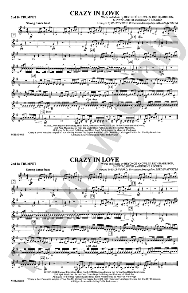 Crazy in Love: 1st B-flat Clarinet