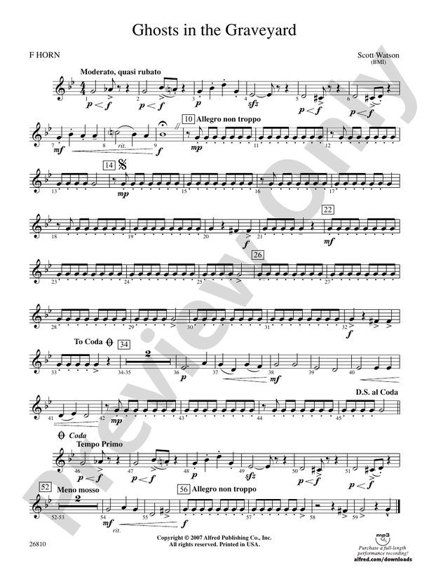 Ghosts in the Graveyard: 1st F Horn