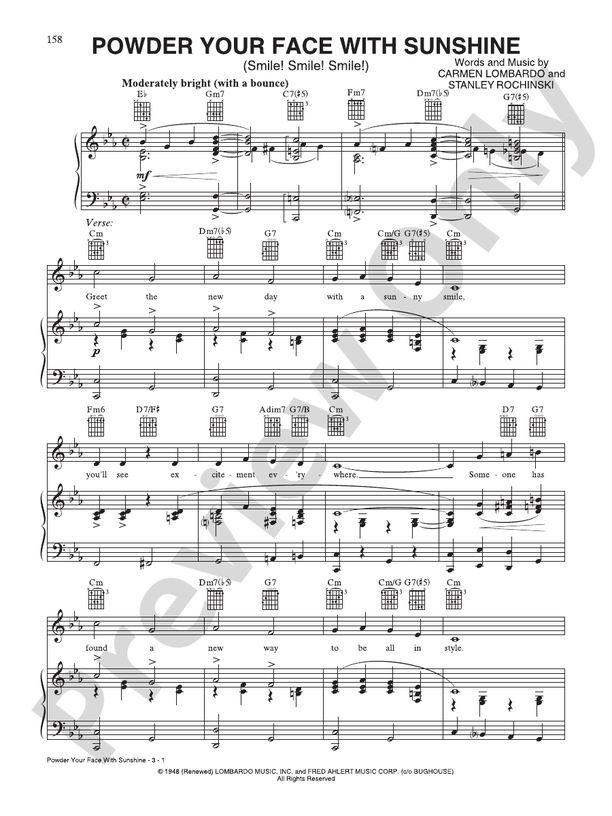 Powder Your Face With Sunshine Piano/Vocal/Chords Guy Lombardo