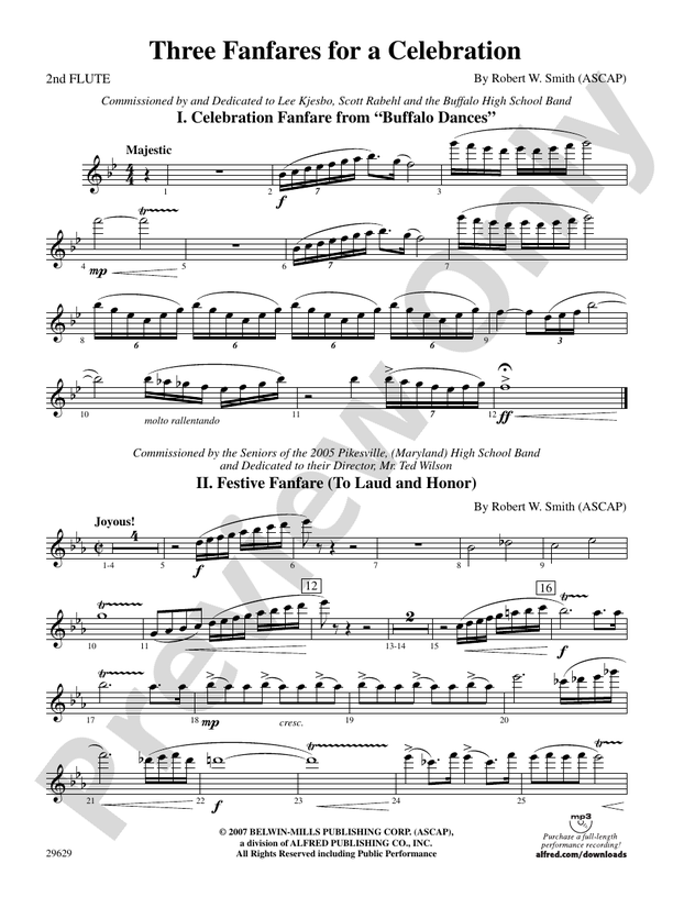 Three Fanfares For A Celebration: 2nd Flute: 2nd Flute Part - Digital ...