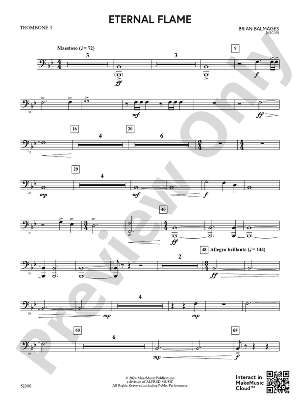 Eternal Flame: 3rd Trombone: 3rd Trombone Part - Digital Sheet Music ...