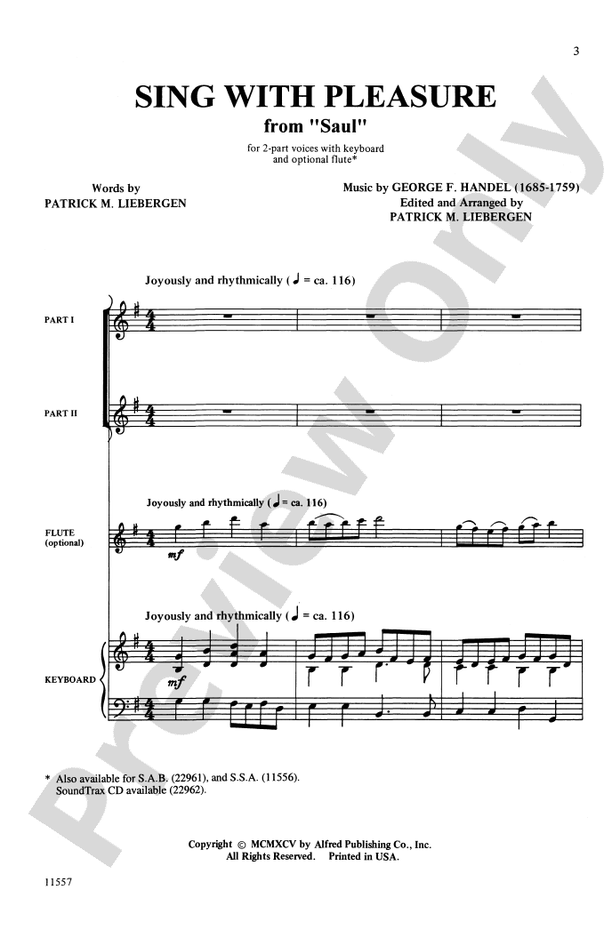 Sing with Pleasure (from Saul)