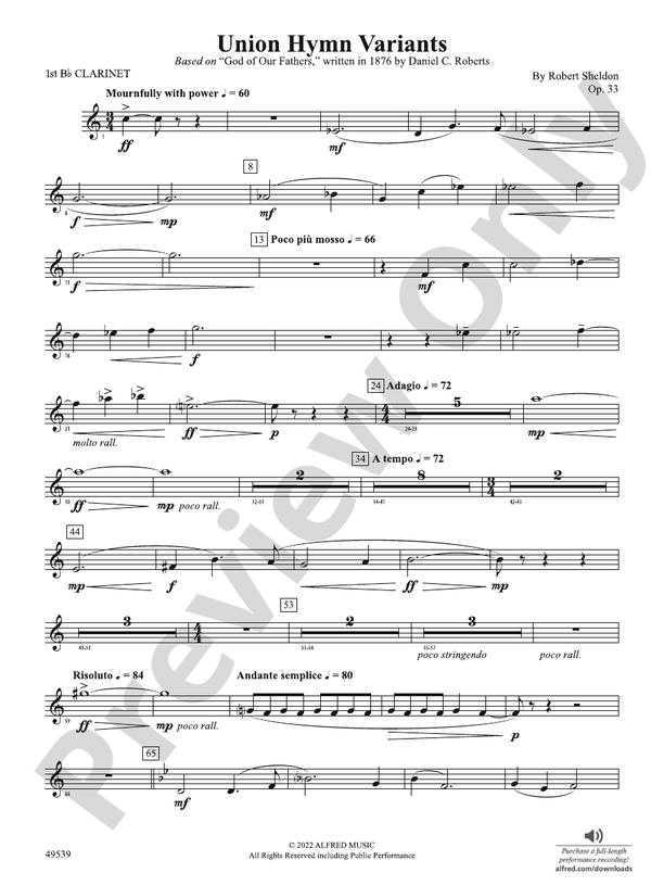 Union Hymn Variants 1st Bflat 1st Bflat Part