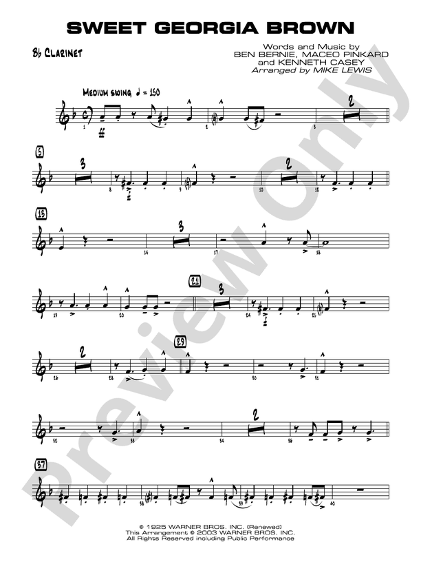 Sweet Brown 1st Bflat 1st Bflat Part Digital Sheet Music Download