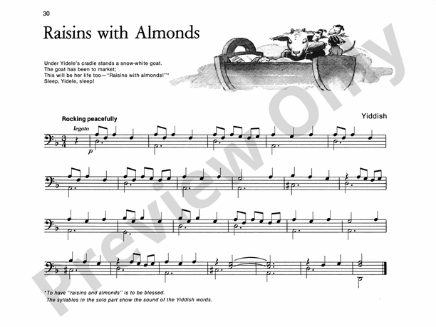 Raisins with Almonds - Piano Solo with Lyrics (with Optional Duet Accompaniments)