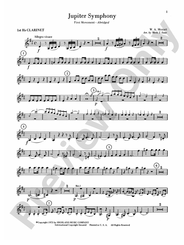 Jupiter Symphony, 1st Movement 1st Bflat 1st Bflat
