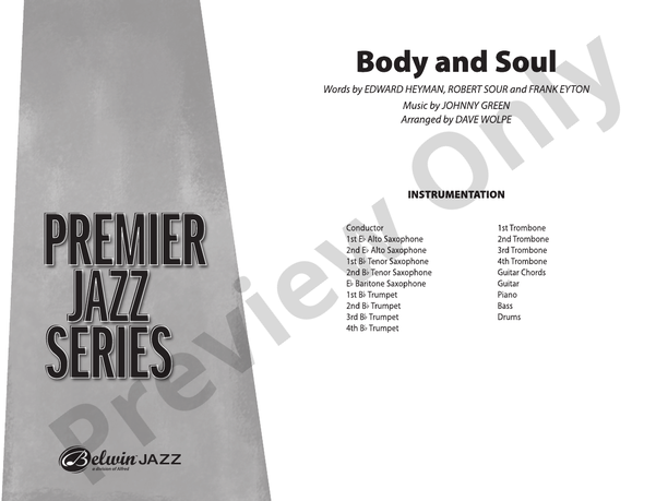 Body and Soul: Score: Jazz Ensemble Score - Digital Sheet Music