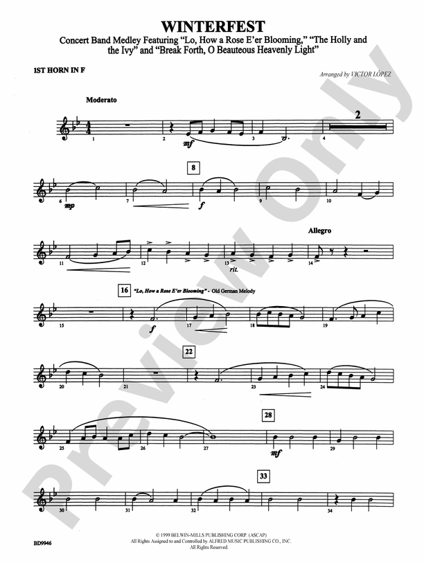 Winterfest 1st F Horn 1st F Horn Part Digital Sheet Music Download winterfest-1st-f-horn-1st-f-horn-part-digital-sheet-music-download