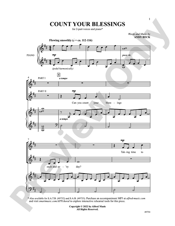 Count Your Blessings: : Andy Beck - Digital Sheet Music Download