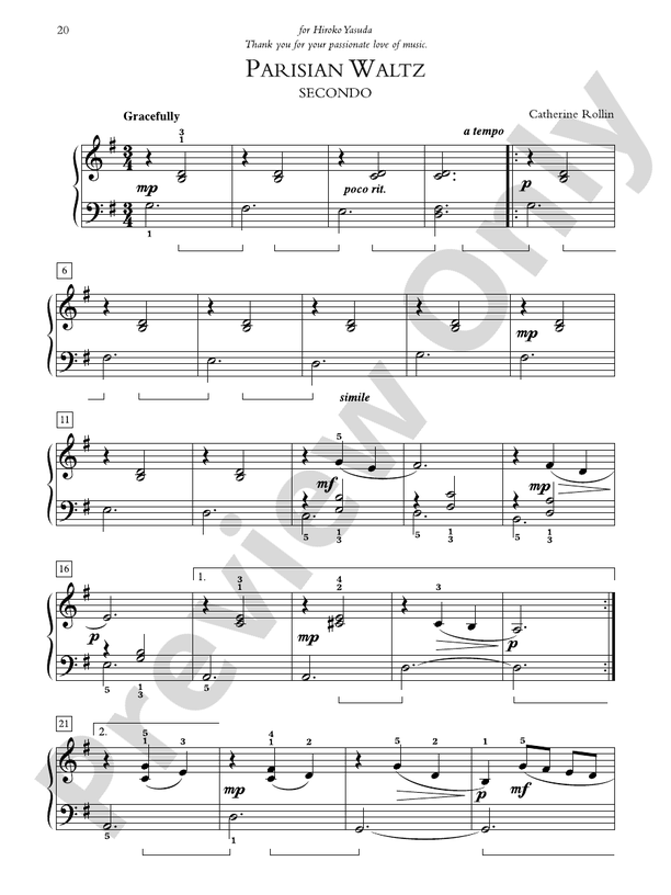 Parisian Waltz - Piano Duet (1 Piano, 4 Hands)