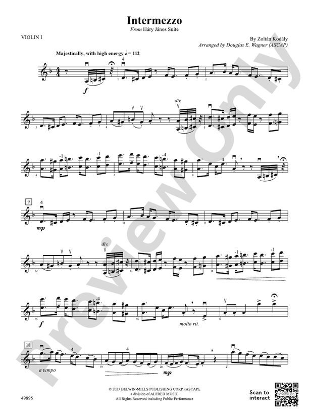 Intermezzo 1st Violin 1st Violin Part Digital Sheet Music Download 8176