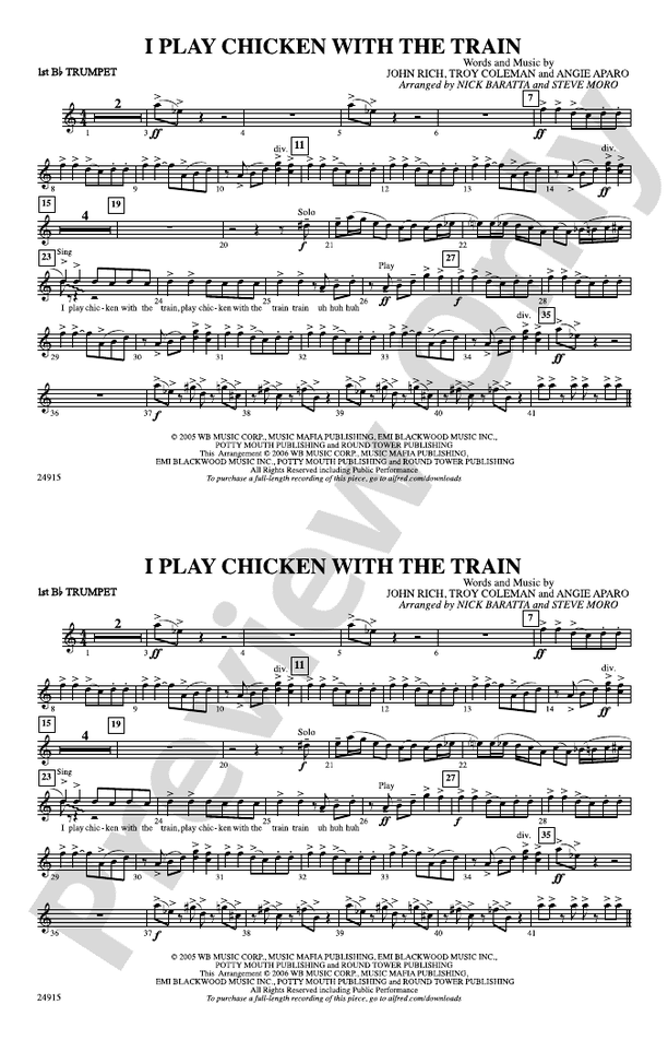 I Play Chicken with the Train 1st Bflat Trumpet 1st Bflat Trumpet Part Digital Sheet Music