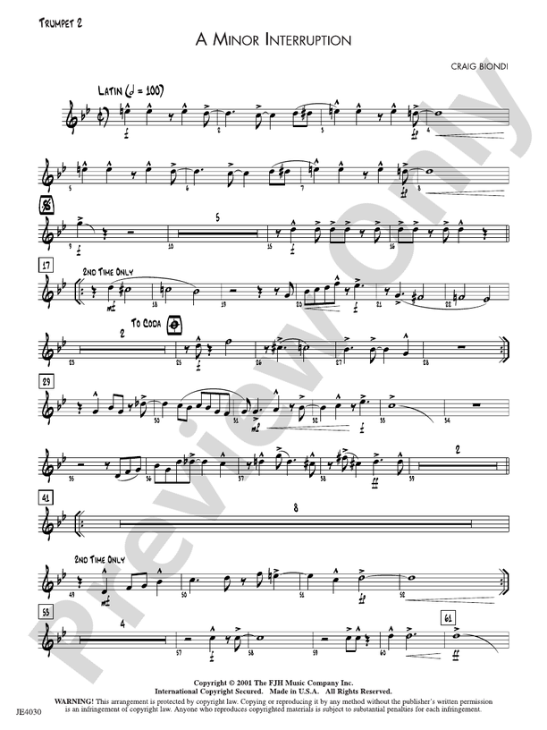 A Minor Interruption: Trumpet 2: Trumpet 2 Part: Craig Biondi - Digital ...