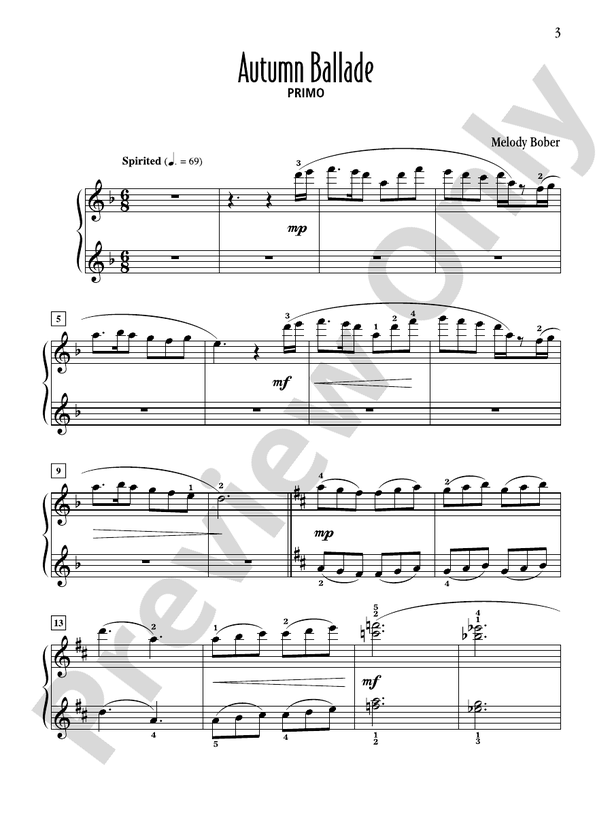 Autumn Ballade - Piano Duet (1 Piano, 4 Hands)