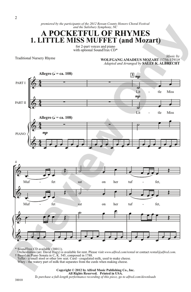 A Pocketful of Rhymes 2Part Choral Octavo Digital Sheet Music Download