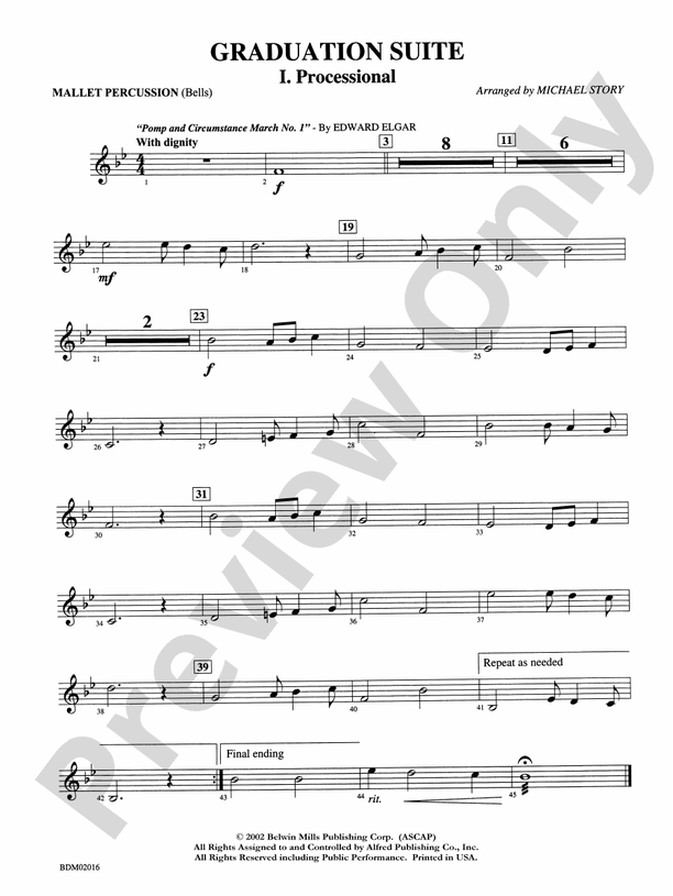 Graduation Suite (Processional: Pomp and Circumstance March No. 1 / Recessional: Rondeau from Premiere Suite): Mallets