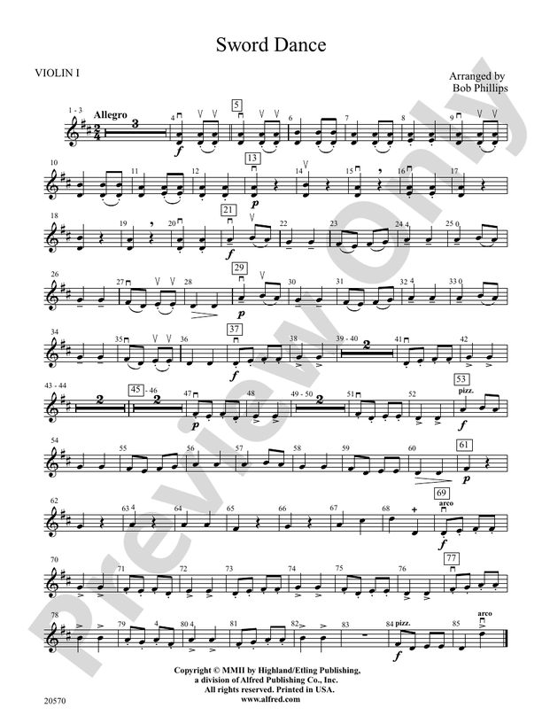 Sword Dance: 1st Violin: 1st Violin Part - Digital Sheet