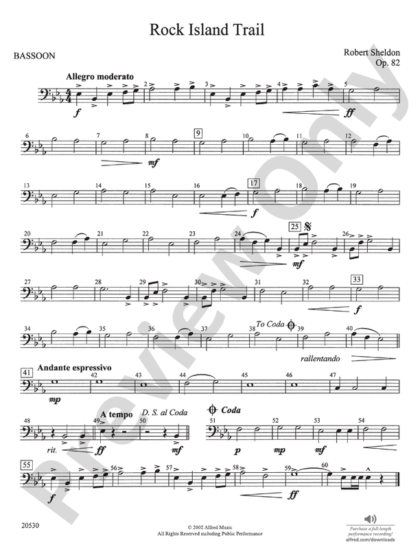 Rock Island Trail Bassoon Bassoon Part Digital Sheet Music Download
