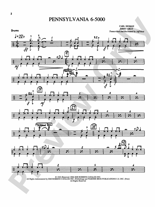 Pennsylvania 65000 Drums Drums Part Digital Sheet Music Download
