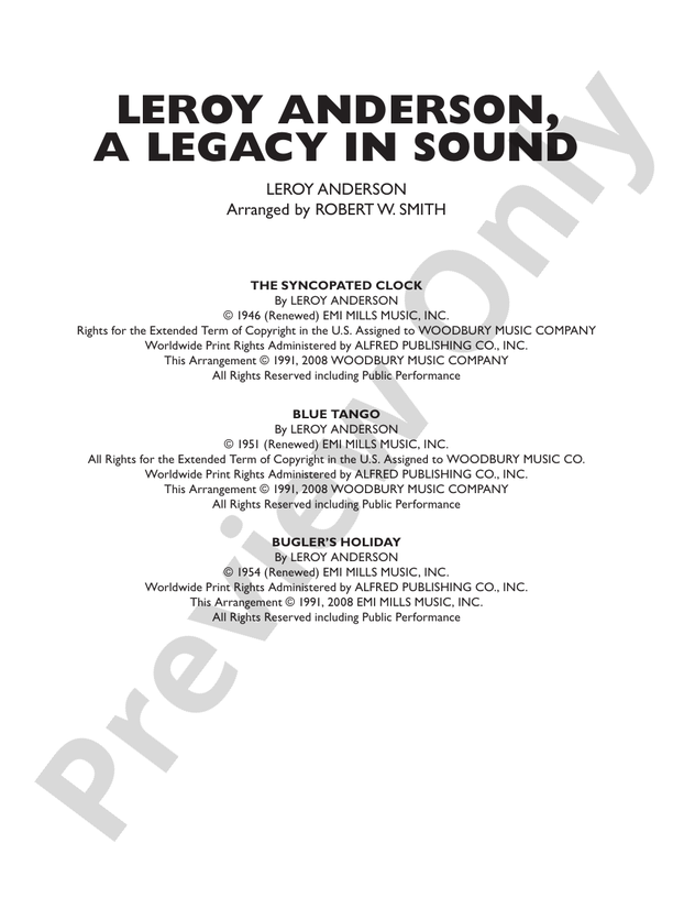 Leroy Anderson -- A Legacy in Sound