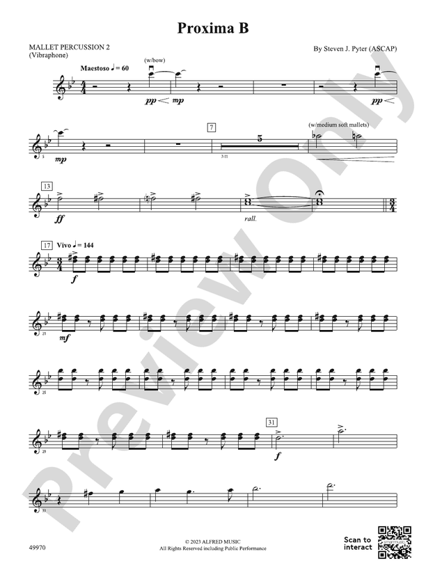 Proxima B 2nd Mallet Percussion 2nd Mallet Percussion Part Digital