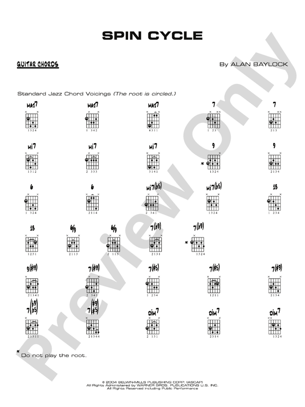 Spin Cycle Guitar Chords Guitar Chords Part Digital Sheet Music