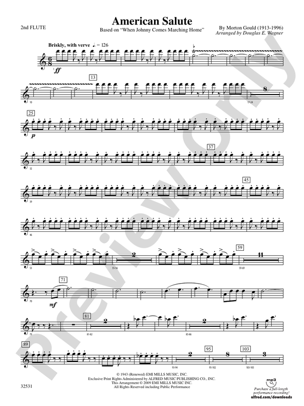 American Salute: 2nd Flute: 2nd Flute Part - Digital Sheet Music
