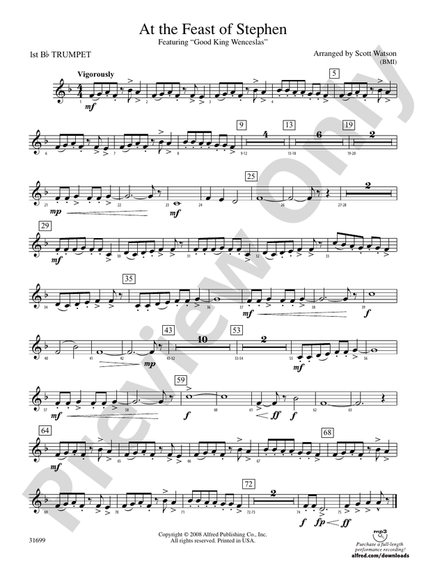 At the Feast of Stephen: 1st B-flat Trumpet: 1st B-flat Trumpet