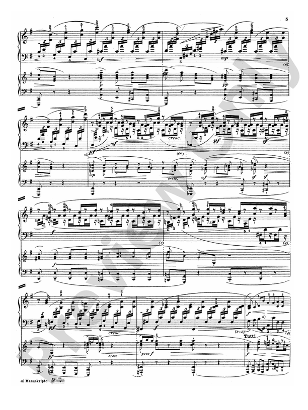Bach Piano Concerto in E Minor Piano Concerto in E Minor Part Digital Sheet Music Download