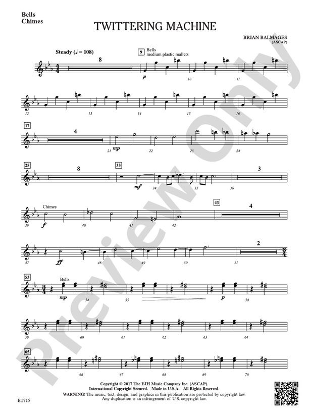 Twittering Machine: Chimes/Bells: Chimes/Bells Part: Brian Balmages ...