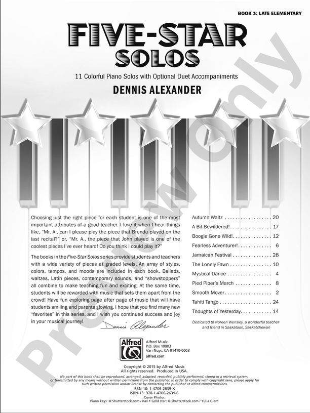 Five-Star Solos, Book 3: 11 Colorful Piano Solos with Optional Duet Accompaniments