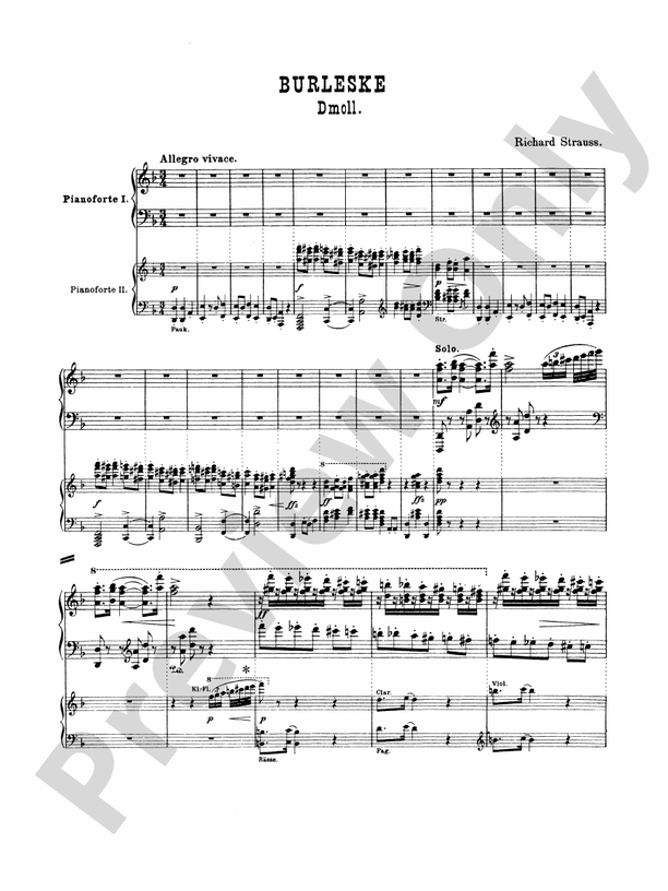 Strauss: Burleske: Burleske Part - Digital Sheet Music Download