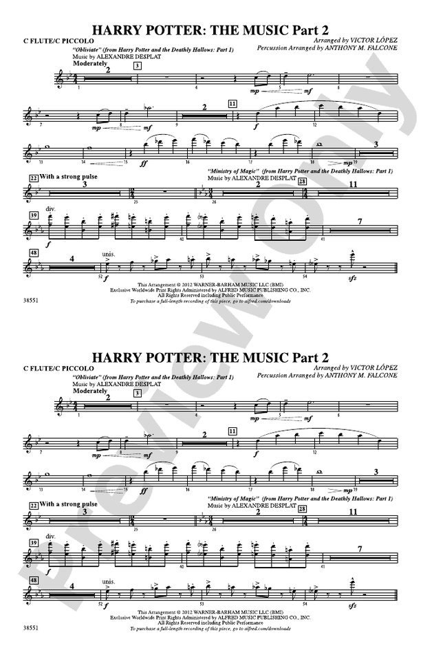 Harry Potter The Music, Part 2 Flute Flute Part Digital Sheet