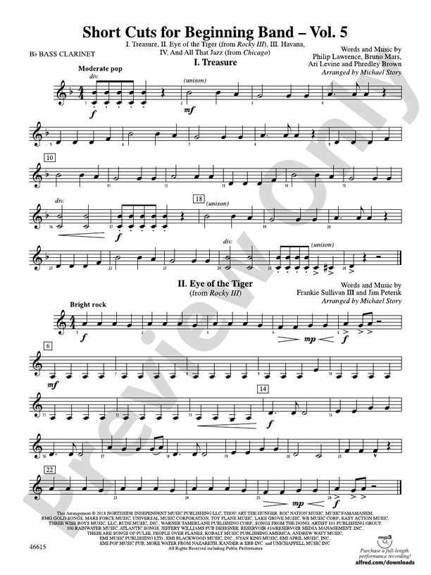 Short Cuts for Beginning Band Vol. 5 Bflat Bass Bflat