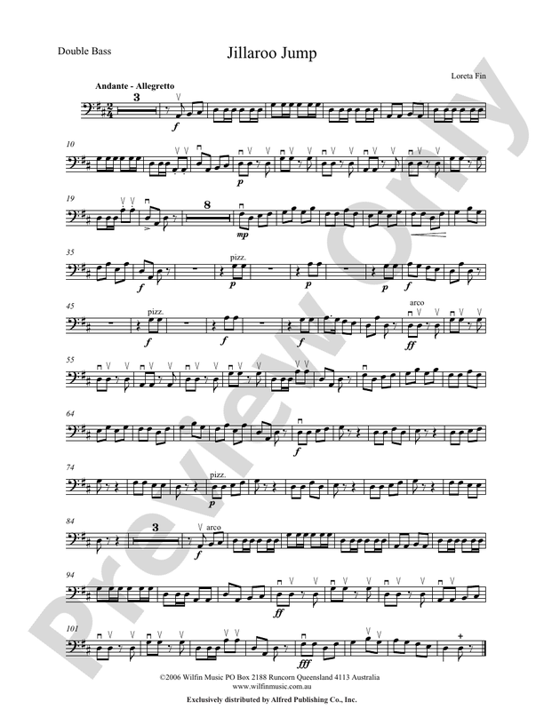 Jillaroo Jump String Bass String Bass Part Digital Sheet Music Download