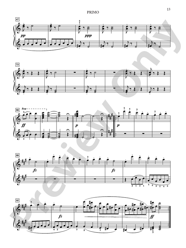 Dvorák: Slavonic Dances, Opus 46 - Piano Duet (1 Piano, 4 Hands)