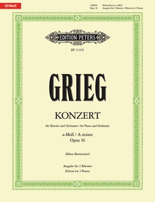 GRIEG/ KLAVIER WERKE Ⅱ EDTION PETER'S Piano Concerto in A minor Op. 16 (Edition for 2 Pianos
