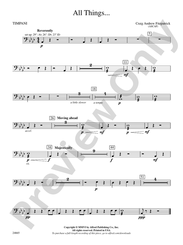 All Things Timpani Timpani Part Digital Sheet Music Download