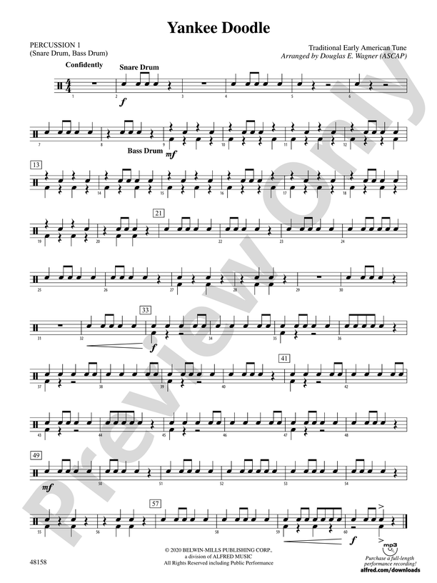 Yankee Doodle: 1st Percussion