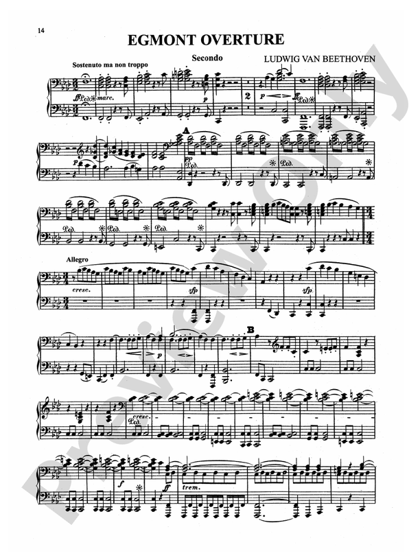 Beethoven Overtures Arranged Egmont Overture Part Digital Sheet Music Download 3124