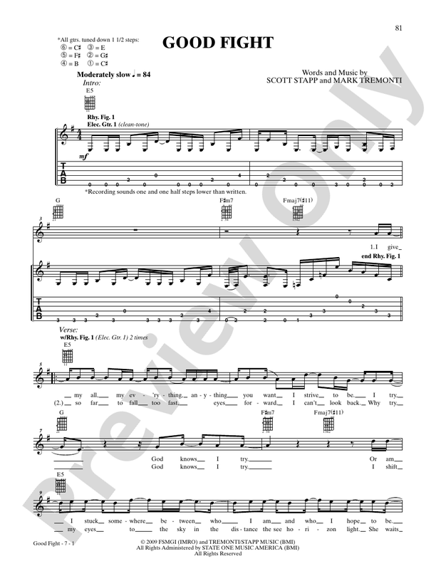 My Sacrifice sheet music for guitar (tablature) (PDF)