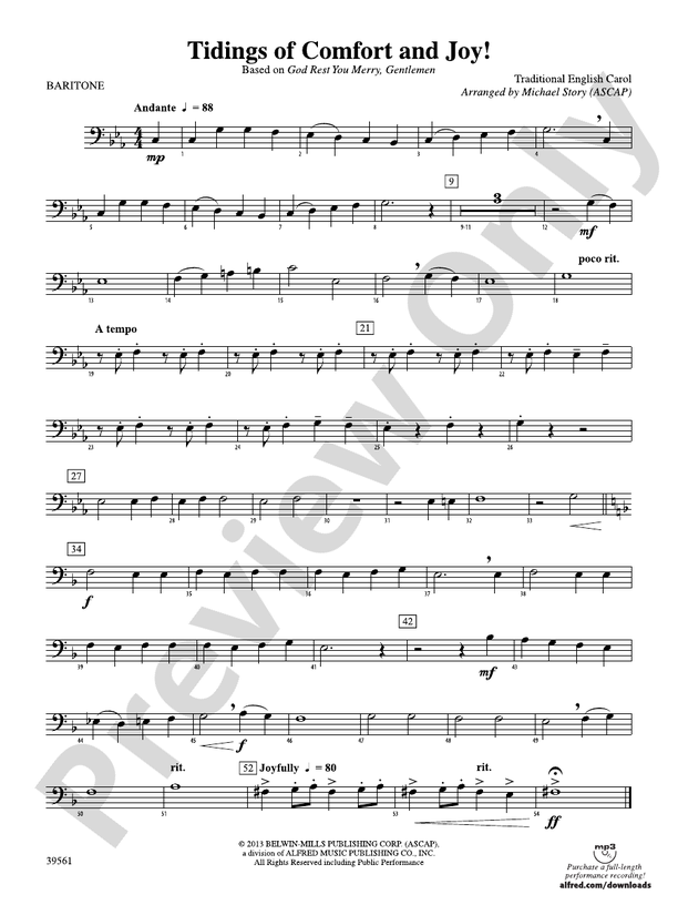 Tidings of Comfort and Joy!: Baritone B.C.