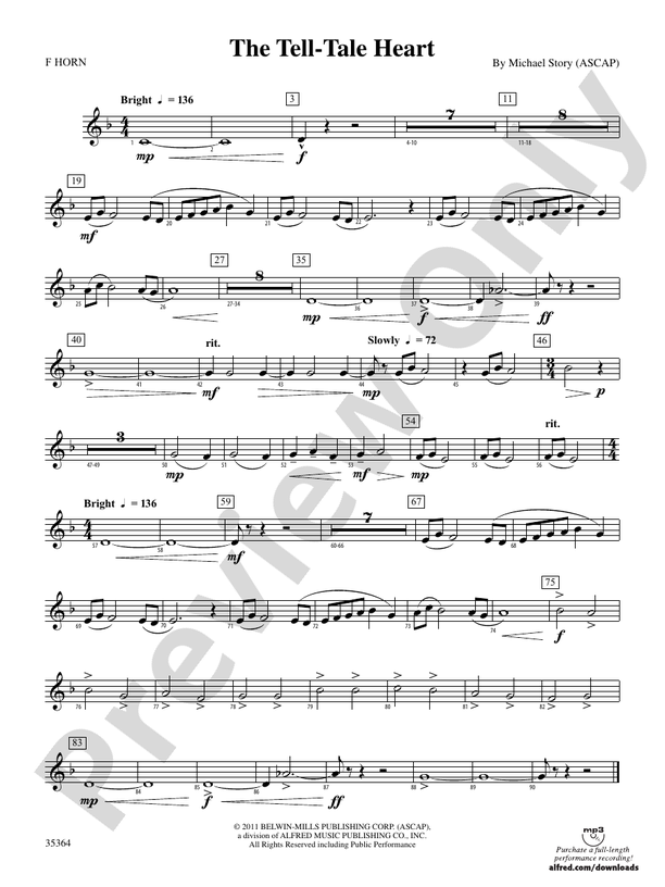 The Tell-Tale Heart: 1st F Horn: 1st F Horn Part - Digital Sheet Music ...